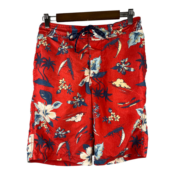 St. John's Bay Other - St. John’s Bay Mens Floral Hawaiian Print Board Swim Shorts Red size Small